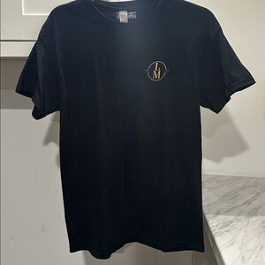 Black T-Shirt with Gold Logo Luis Miguel